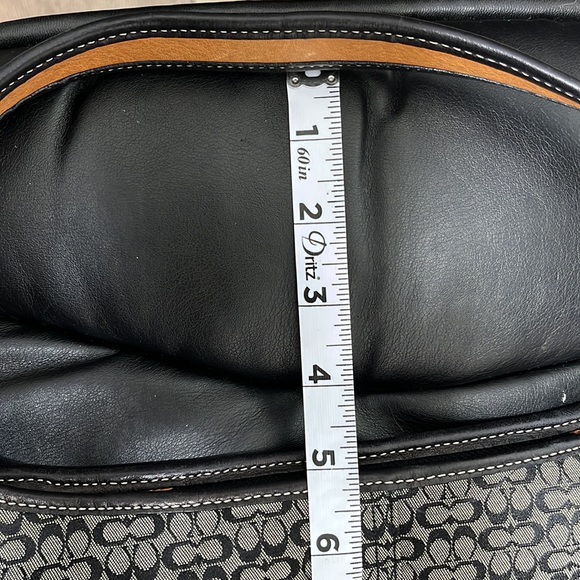 Coach Logo Black And Cream Small Hobo Zip Close Leather Accent and Lined Handle - Picture 10 of 10